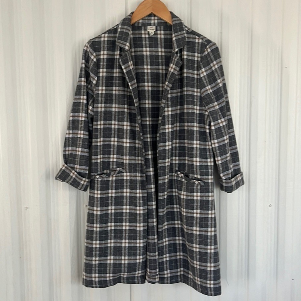 I JOAH Plaid WOOL Blend Coat/Blazer‎ with Pockets Womens M